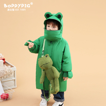 Baubi pig childrens down clothes boy foreign piste frogs female baby mid-length big child winter clothing thickened jacket