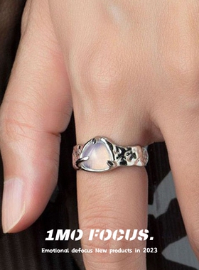 1MOFOCUS原创蛋白石戒指指环女
