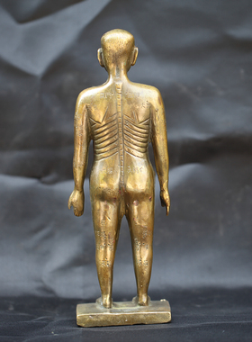 中医针灸家居装饰品古玩杂项黄铜