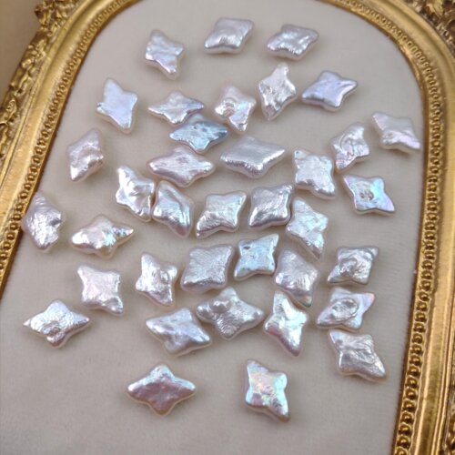 天然强光十字星星四角星星巴洛克珍珠淡水珍珠散珠diy饰品材料 - 图0