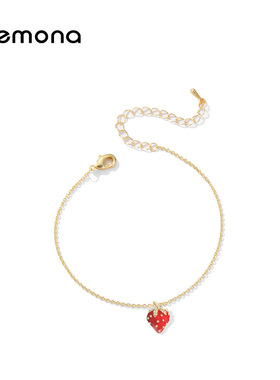 小清新草莓手链小众设计感