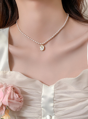 法式复古珍珠款项链女