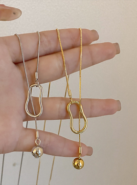 金色几何项链女简约百搭