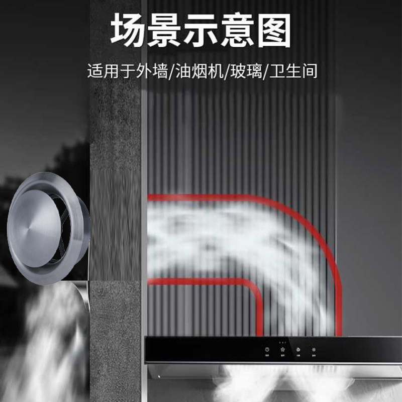 室内出口级可调节式304不锈钢通风口圆形空调排风口新风系统配件,淘宝优惠券,粉丝福利购,淘宝优惠卷