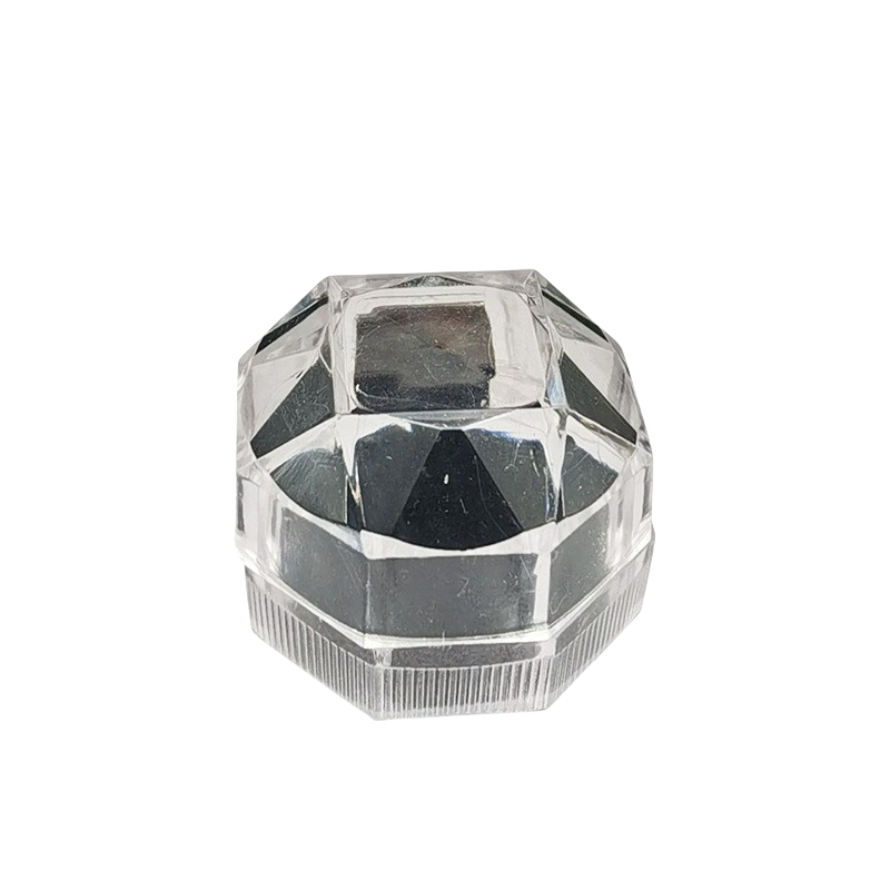 翻盖透明水晶盒小八角戒指耳钉包装盒 亚克力珠宝饰品首饰收纳盒