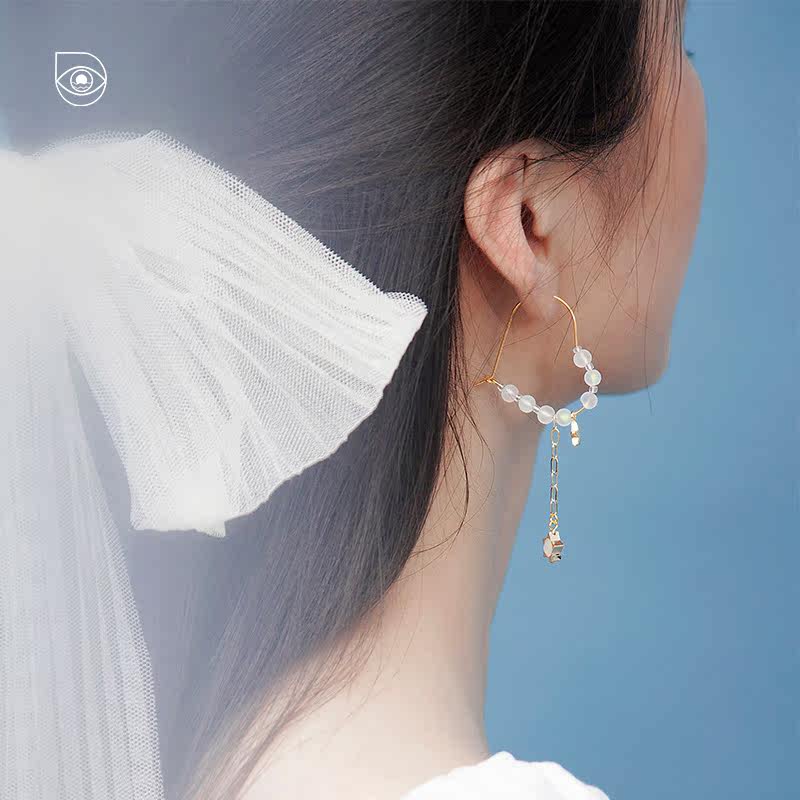 汐之原创设计铜镀18k金女新潮耳钉 汐之首饰耳钉