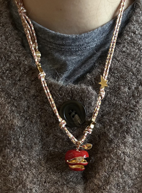 MARSEVEN 闪光派对系列苹果铃铛项链原创设计轻奢气质高级感新品