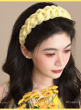 黄色高颅顶发箍女款2025新款头饰