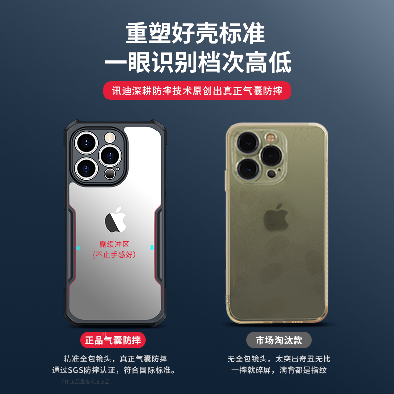 讯迪 苹果13ProMax手机壳全包适用iPhone14ProMax手机套15Plus保护套硅胶新款12ProMax气囊防摔11Pro镜头全包