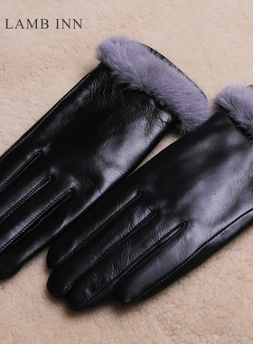 水貂毛真皮手套进口山羊皮优雅女
