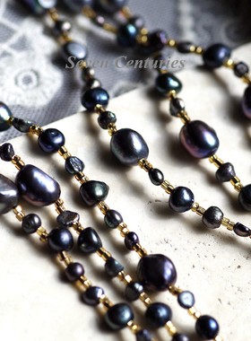 黑珍珠项链长款多层160cm毛衣链