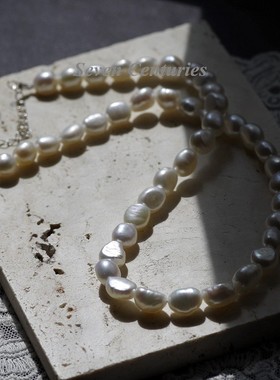 日常款7mm异形珍珠颈链天然百搭