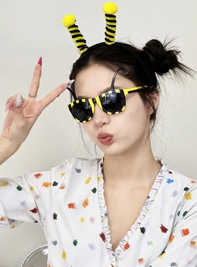 网红可爱卡通动物装饰眼镜 个性时尚趣味生日派对拍照眼镜