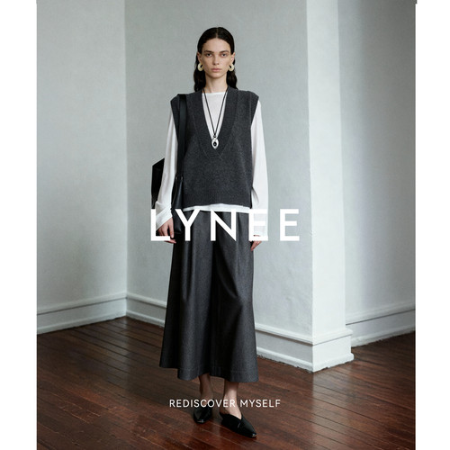 LYNEE【叠境】纯羊毛深V领针织背心 宽松套头内搭毛衣  叠穿神器 - 图0