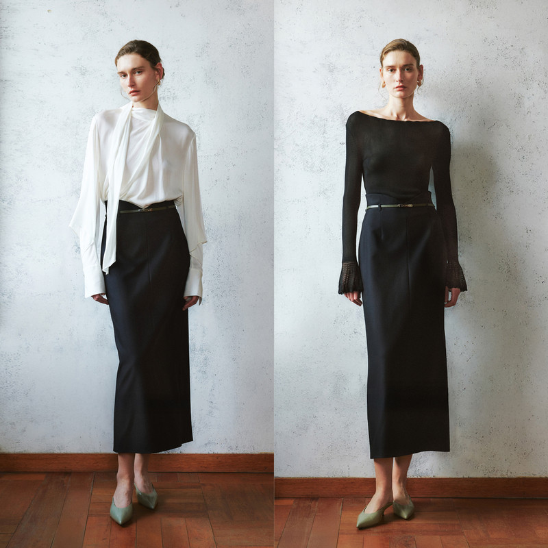 LYNEE【郁金香】收腰直筒半身裙女秋季新款百搭v字腰下摆开叉裙子,淘宝优惠券,粉丝福利购,淘宝优惠卷