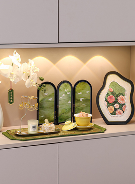 中古风玄关装饰品摆件高级感小众