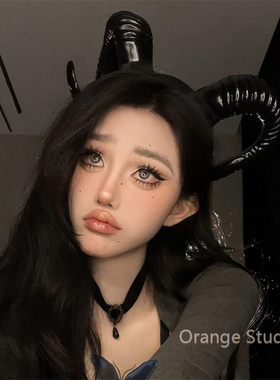 黑暗万圣节派对恶魔角山羊角发箍