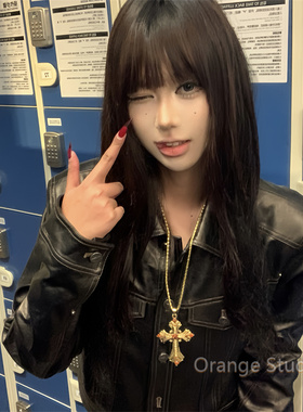 Vintage古着金色十字架项链