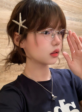 银色复古金属海星发夹
