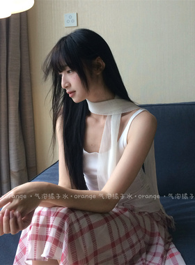 春夏复古文艺感蓝色斜纹丝巾