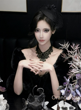 复古暗黑哥特风蕾丝项链