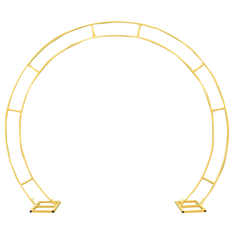 新款婚庆铁c艺拱门道具圆环双杆花门户外草坪圆弧婚礼舞台背景装-图3