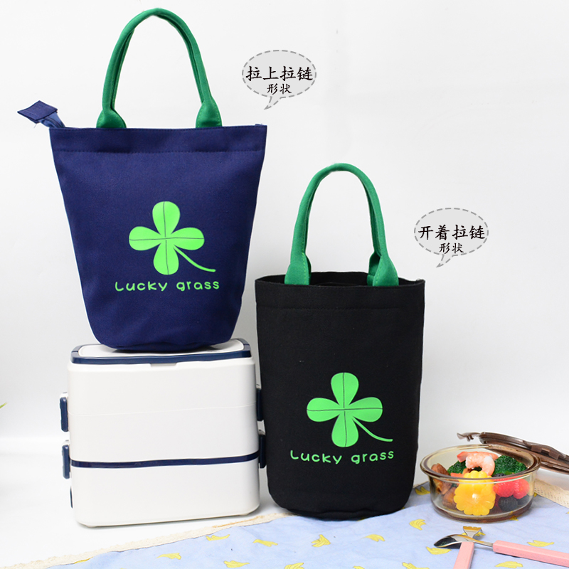2025新款便当袋帆布手提袋通勤包女上班小拎包休闲外出时尚水桶包 - 图0