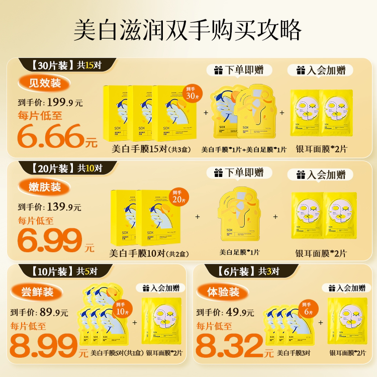 SDX手膜嫩白保湿补水修复干裂粗糙淡化手纹手部美白护理护手手套 - 图0