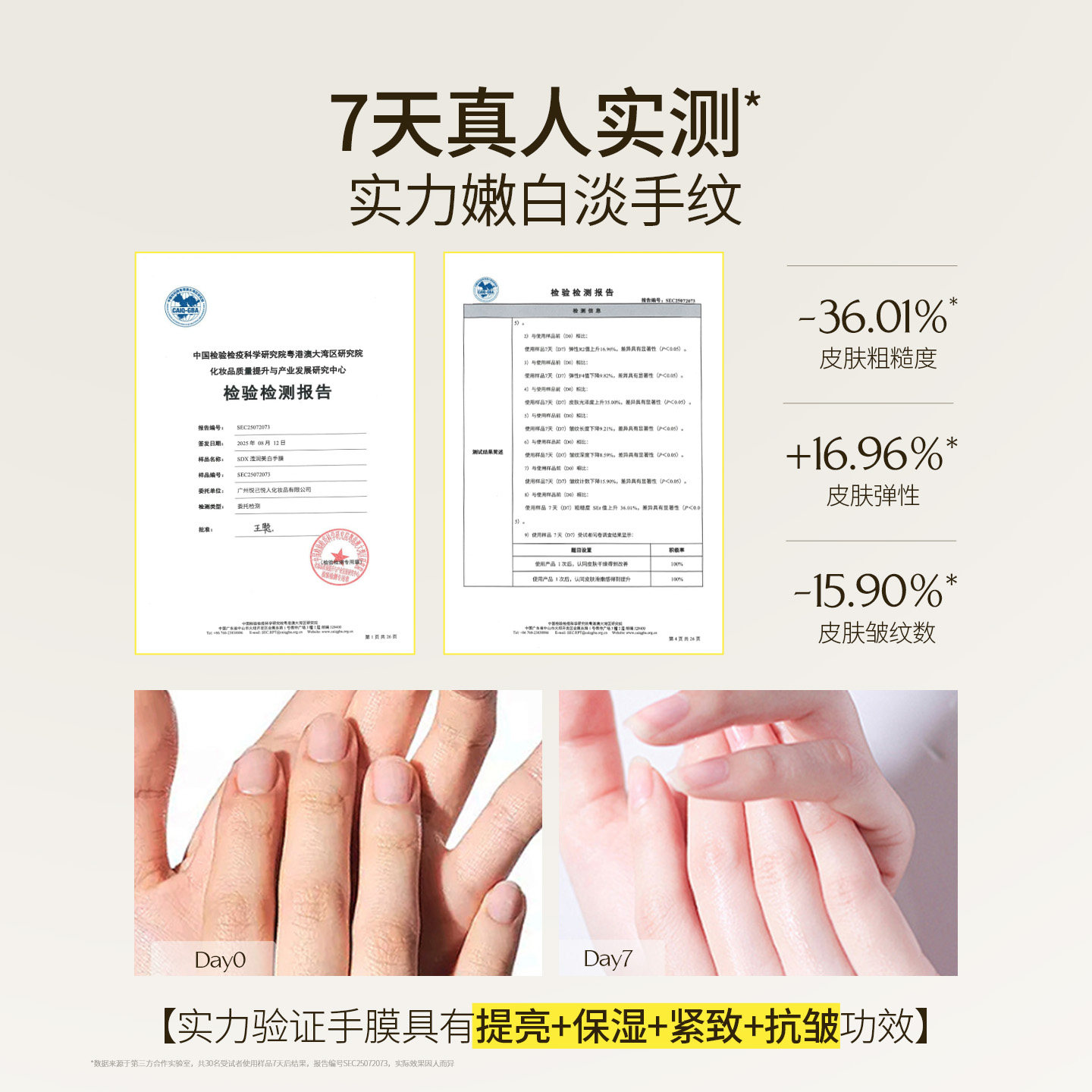 SDX手膜嫩白保湿补水修复干裂粗糙淡化手纹手部美白护理护手手套 - 图2