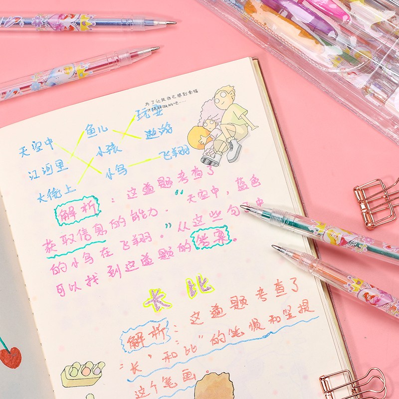 儿童闪光啫喱笔荧光笔彩色粉彩笔黑卡DIY卡通珠光色36色笔学生用36色彩色笔儿童亮晶晶闪光笔卡通涂鸦笔批发