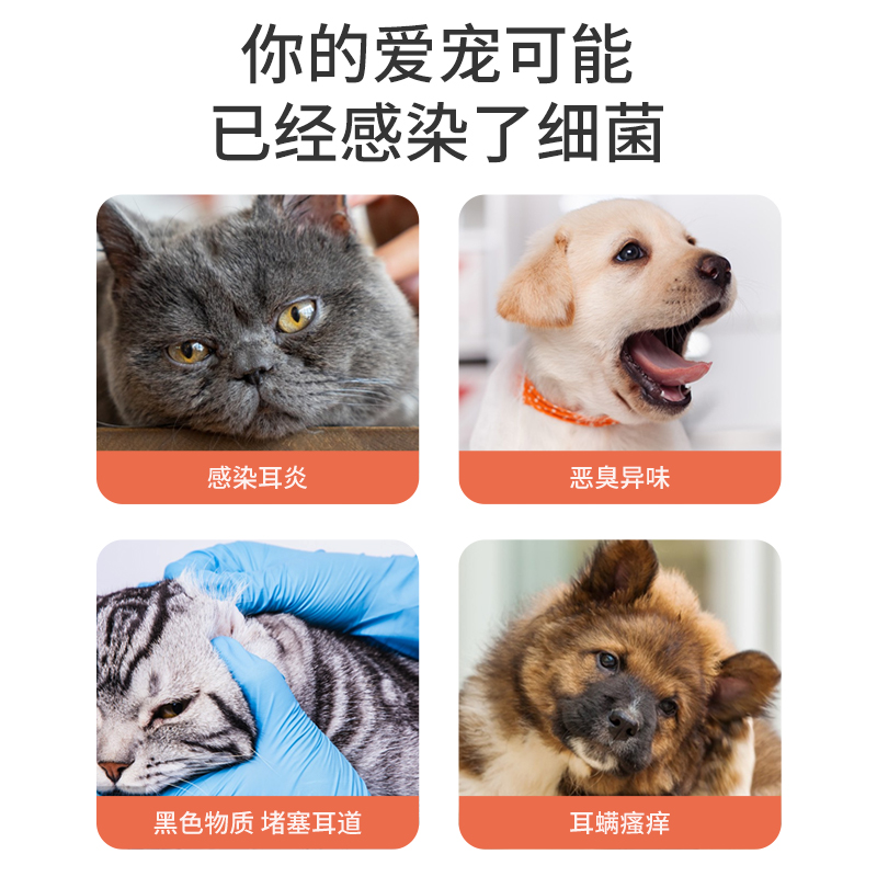 宠物去除耳螨狗用猫用滴耳洗耳液狗狗猫咪外耳发炎中耳炎专用药 - 图0