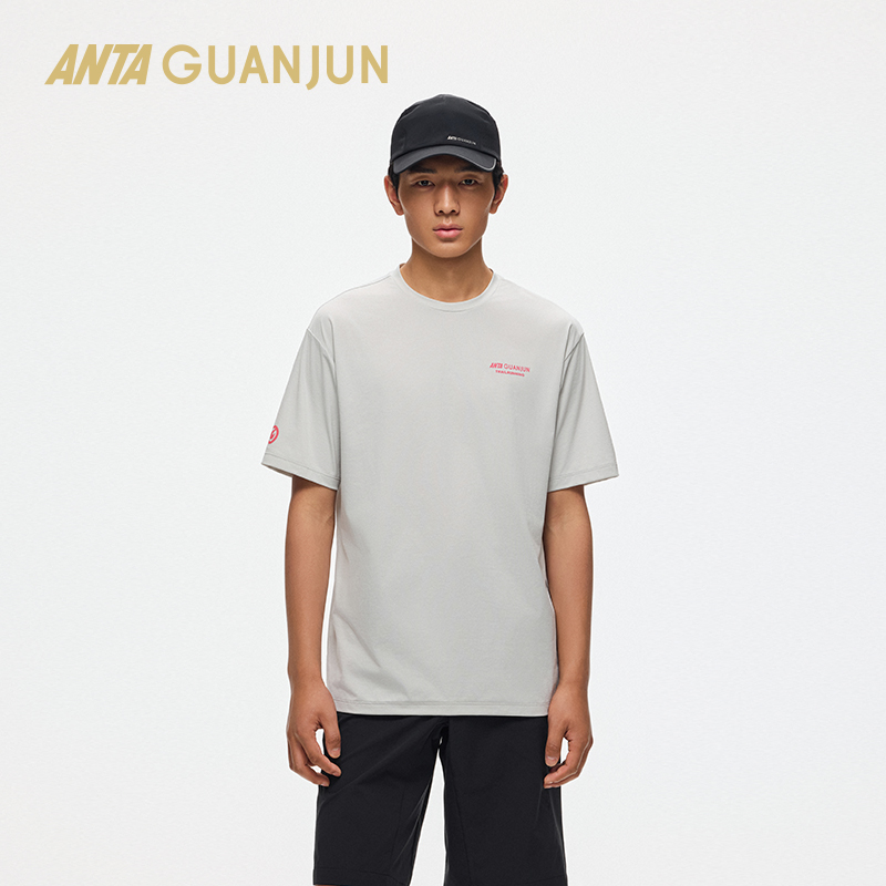 安踏冠军户外系列短袖T恤男士夏季新款吸湿速干圆领T恤172520101 - 图1