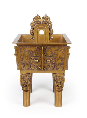 铜聚德仿古青铜器青铜器虎耳方鼎