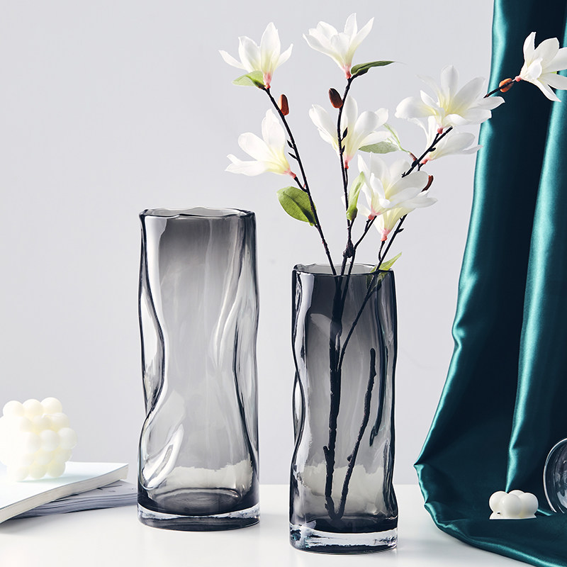 苏渠轻奢网红餐桌玻璃花瓶透明异形北欧创意简约客厅ins 插花摆件,淘宝优惠券,粉丝福利购,淘宝优惠卷