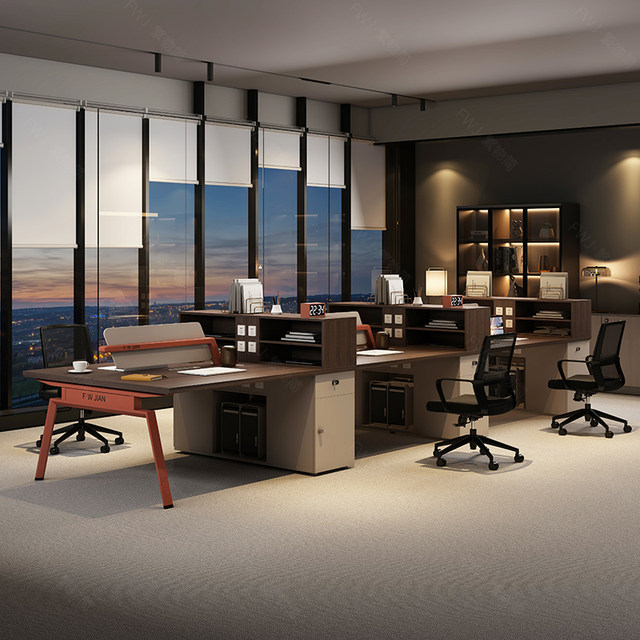 Modern minimalist staff desk combination