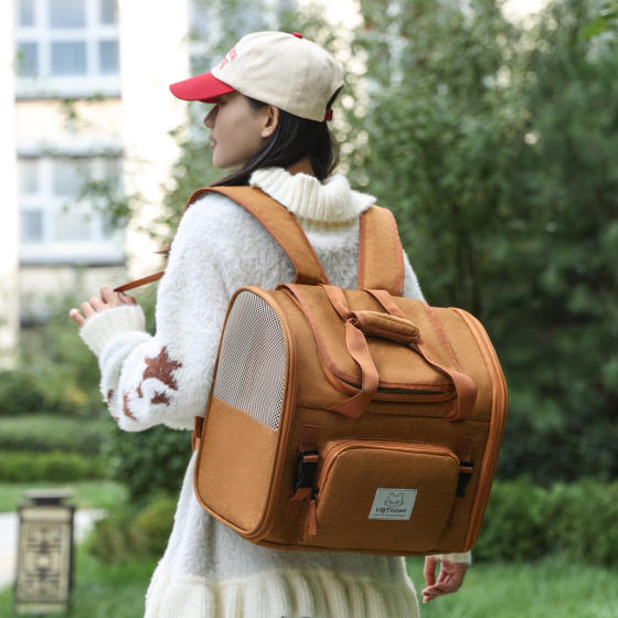 Portable breathable large-capacity backpack for cats when going out