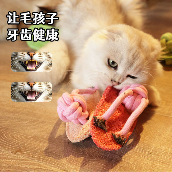 Loofah bite-resistant cat toy for self-excitement and relief from boredom
