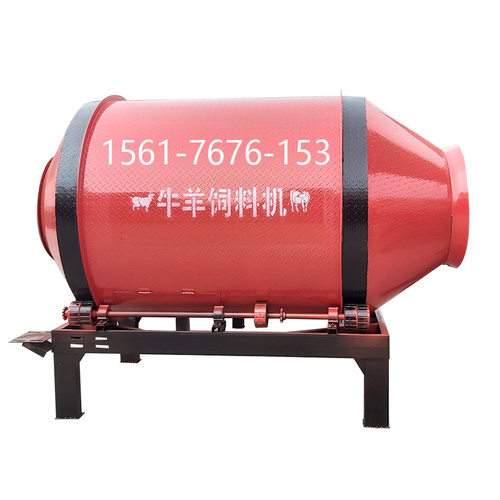 4立方卧式滚筒饲料牛羊草料混合罐干湿牧草混合自动搅拌罐 - 图3