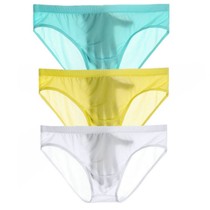 Transparent Triangle Pants Men Ice slim fit Comfortable Breathable One-piece No-scratched pants Pure Color Minima Sexy Low Waist