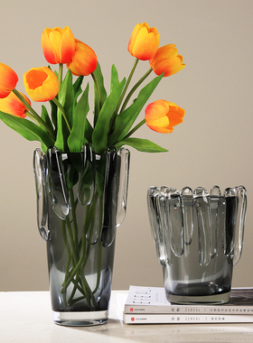 加厚艺术玻璃水培花瓶花器摆件