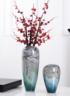 轻奢水墨画琉璃花瓶艺术摆件玄关