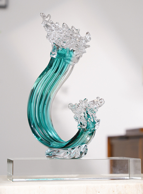 轻奢艺术琉璃风生水起招财现代玄关电视柜酒柜博古架摆件乔迁礼物