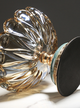 陶瓷透明玻璃金属果盘摆件客厅