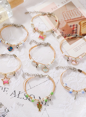 female student sweet bracelet couple hand rope欧美流行手链女