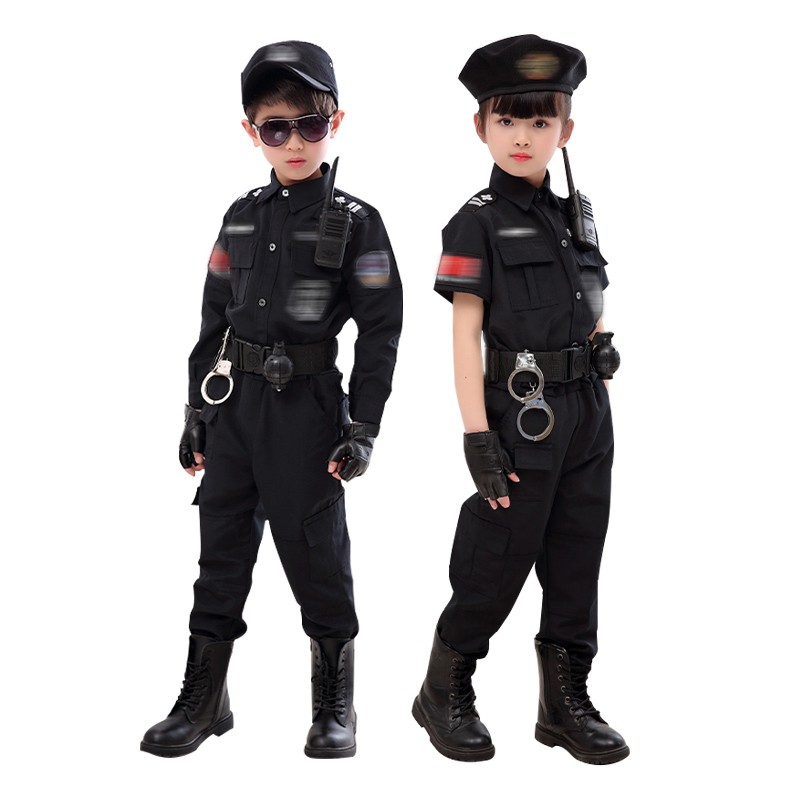 儿童特种兵野战军套装男童军装cos警察小特警幼儿园加绒加厚衣服 - 图3