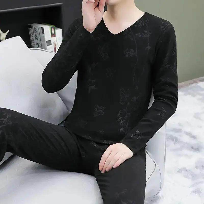 德绒保暖套装男士内衣2025新款无痕V领紧身冬季中年发热秋衣秋裤,淘宝优惠券,粉丝福利购,淘宝优惠卷