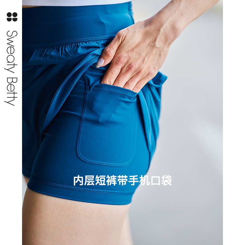 Sweaty Betty Tempo Run二合一松紧腰吸汗宽松跑步运动短裤SB8828 - 图2