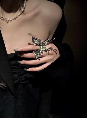 大蝴蝶夸张戒指女时尚个性小众设