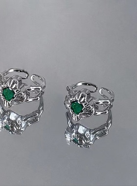 不规则花朵酷感十足开口戒指时尚