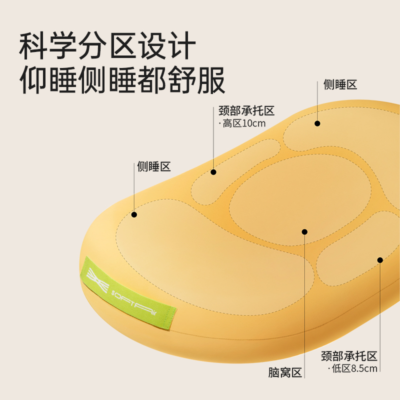 半练C位枕头助睡眠护颈椎猫咪肚皮枕男慢回弹记忆棉午睡枕芯枕套_半练旗舰店_床上用品-第3张图片-提都小院